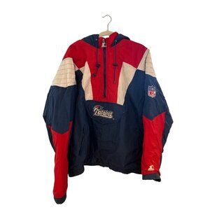 Vintage 90s Starter New England Patriots NFL Pro Line Anorak Puffer Jacket 2XL